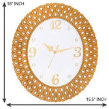 Load image into Gallery viewer, Webelkart Designer Peacock Diamond Queen Pocket Watch Wall Clock (Oval - Gold)