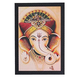 गैलरी व्यूवर में इमेज लोड करें, JaipurCrafts Lord Ganesha Large Framed UV Digital Reprint Painting (Wood, Synthetic, 36 cm x 51 cm)