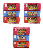गैलरी व्यूवर में इमेज लोड करें, JaipurCrafts 9 Pieces Quilted Polka Dots Cotton Saree Cover Set, Blue, Red, Pink (46 x 35 x 22 cm)