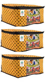 गैलरी व्यूवर में इमेज लोड करें, JaipurCrafts 3 Pieces Polka Dots Non Woven Saree Cover Set, Yellow (45 x 35 x 21 cm)