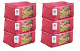Load image into Gallery viewer, JaipurCrafts 6 Pieces Quilted Polka Dots Cotton Saree Cover Set, Pink (45 x 30 x 20 cm)