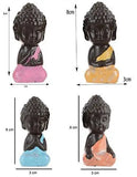 Load image into Gallery viewer, JaipurCrafts Set of 4 Child Monk Showpiece - 7.62 cm (Polyresin, Multicolor)