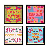 Load image into Gallery viewer, Webelkart Premium Motivational/Inspirational Quote Synthetic Photo Frame for Wall, Office, Study Room Decoration Poster Framed with Plexi Glass, Size - 10 x 10 Inch, Multicolour | Set of 4