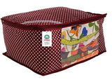 Load image into Gallery viewer, JaipurCrafts 12 Pieces Quilted Polka Dots Cotton Saree Cover Set, Maroon (40 x 30 x 20 cm)