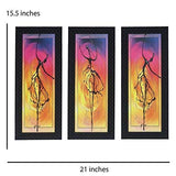 Load image into Gallery viewer, JaipurCrafts Dancing Lady Set of 3 Large Framed UV Digital Reprint Painting (Wood, Synthetic, 41 cm x 53 cm)