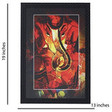 Load image into Gallery viewer, JaipurCrafts Lord Ganesha Large Framed UV Digital Reprint Painting (Wood, Synthetic, 36 cm x 51 cm)