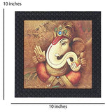 गैलरी व्यूवर में इमेज लोड करें, JaipurCrafts Lord Ganesha Framed UV Digital Reprint Painting (Wood, Synthetic, 26 cm x 26 cm)
