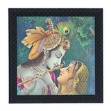 गैलरी व्यूवर में इमेज लोड करें, JaipurCrafts Radha Krishna Framed UV Digital Reprint Painting (Wood, Synthetic, 30 cm x 30 cm)