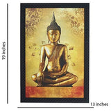 गैलरी व्यूवर में इमेज लोड करें, JaipurCrafts Gautam Buddha Large Framed UV Digital Reprint Painting (Wood, Synthetic, 36 cm x 51 cm)