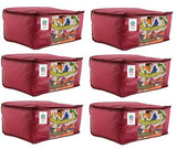 गैलरी व्यूवर में इमेज लोड करें, JaipurCrafts 6 Pieces Non Woven Saree Cover Set, Maroon (45 x 35 x 21 cm)