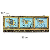 गैलरी व्यूवर में इमेज लोड करें, JaipurCrafts Wooden Rajasthani Hand Painted 10 Hooks Hanging Key Holder - Multi (14x 5 in)