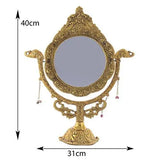 Load image into Gallery viewer, JaipurCrafts Premium Antique Rajasthani Mirror for Vanity| Make Up| Mirror for Wall| Mirror for Home Decor| Antique Designer Mirror- 16 in (Gold, Aluminium)