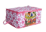 Load image into Gallery viewer, JaipurCrafts 3 Piece Underbed Storage Bag,Storage Organiser,Blanket Cover with Zippered Closure and Handle (Flower Print, 65 x 47 x 33 cm)- Extra Large