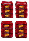 Load image into Gallery viewer, JaipurCrafts 12 Pcs Satin Fabric Saree Cover, 15 Sarees, Gift Set, Maroon (45 x 35 x 23 cm)