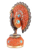 गैलरी व्यूवर में इमेज लोड करें, JaipurCrafts Premium Collection Real Stone Fitted Dancing Peacock Showpiece