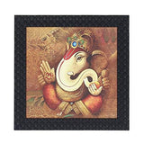 Load image into Gallery viewer, JaipurCrafts Lord Ganesha Framed UV Digital Reprint Painting (Wood, Synthetic, 26 cm x 26 cm)
