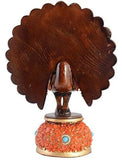 गैलरी व्यूवर में इमेज लोड करें, JaipurCrafts Premium Collection Real Stone Fitted Dancing Peacock Showpiece
