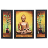 Load image into Gallery viewer, JaipurCrafts Modern Art Set of 3 Large Framed UV Digital Reprint Painting (Wood, Synthetic, 36 cm x 61 cm)