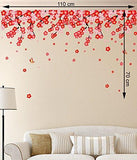 Load image into Gallery viewer, Decals Design StickersKart Wall Stickers Flowers Pink &amp; Red Romantic Cherry Wedding Decoration Living Room Backdrop (Multicolor)