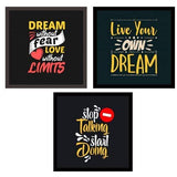 गैलरी व्यूवर में इमेज लोड करें, Webelkart Designer Motivational/Funny Quote Photo Wood Frame Without Glass, 10 x 10 in (Multicolour) -Set of 3