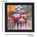 गैलरी व्यूवर में इमेज लोड करें, JaipurCrafts Raining Day Framed UV Digital Reprint Painting (Wood, Synthetic, 30 cm x 30 cm)