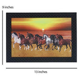 गैलरी व्यूवर में इमेज लोड करें, JaipurCrafts Running Horses Large Framed UV Digital Reprint Painting (Wood, Synthetic, 23 cm x 33 cm)