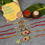 गैलरी व्यूवर में इमेज लोड करें, Webelkart Combo of 5 Rakhi For Brother, Bhaiya, kids with Beautiful Rakshabandhan Greetings Card/Rakhi Gifts/ Kids Rakhi