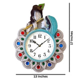 Load image into Gallery viewer, Webelkart Premium Radhe Krishna Playing Flute Unique Style Plastic Analog Wall Clock for Home and Office Decor| Wall Clock for Living Room( 17 in, Multi)