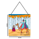 Load image into Gallery viewer, Webelkart®️ Decorative Rajasthani Culture Art Welcome Wall Hanging Wooden Art Decoration Item for Living Room |Rajasthani Wall hanging | Wall Art for Hall | MDF Wall Sculpture-9.5 IN