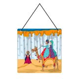 Load image into Gallery viewer, Webelkart®️ Decorative Rajasthani Culture Art Welcome Wall Hanging Wooden Art Decoration Item for Living Room |Rajasthani Wall hanging | Wall Art for Hall | MDF Wall Sculpture-9.5 IN