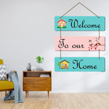 गैलरी व्यूवर में इमेज लोड करें, Webelkart®️ Decorative Welcome To Our Home Wall Hanging Wooden Art Decoration Item for Living Room | Bedroom | Home Decor | Quotes Decor Item | Wall Art for Hall | MDF Wall Decoration, Set of 3