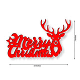 Load image into Gallery viewer, Webelkart Premium &quot;Merry Christmas&quot; Christmas Wooden Door Wall Hanging Laser Cut Wall/Door Hanging 7 x 10 Inches - Christmas Decor Items, X Mas Decorations, Christmas Decorations Items for Home (Red)