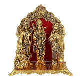 Load image into Gallery viewer, JaipurCrafts Aluminium Lord Ram Darbar Idol, 9.50 IN, Gold, 1 Piece