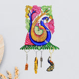 Load image into Gallery viewer, Webelkart Premium &quot;Peacock Family&quot; Printed Wooden Key Holder for and Office Decor
