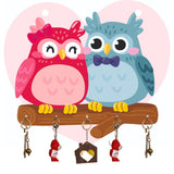गैलरी व्यूवर में इमेज लोड करें, Webelkart Premium &#39;Owl Family&#39; Decorative Wooden Printed Key Holder for Home Decor Key Hangers Keychain Holder Key Stand &amp; Key Holder for Wall Owl Key Holder (17.78 cm, 5 Hooks)