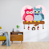 Load image into Gallery viewer, Webelkart Premium &#39;Owl Family&#39; Decorative Wooden Printed Key Holder for Home Decor Key Hangers Keychain Holder Key Stand &amp; Key Holder for Wall Owl Key Holder (17.78 cm, 5 Hooks)