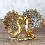 गैलरी व्यूवर में इमेज लोड करें, JaipurCrafts Premium Aluminium Gold Plated Pair of Kissing Duck Showpiece- 15 cm