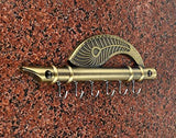 Load image into Gallery viewer, JaipurCrafts Webelkart Lord Krishna&#39;s Flute and Peacock Quills Key Stand (18.5 X 6 cm, Zinc)