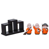 गैलरी व्यूवर में इमेज लोड करें, Webelkart Premium Set of 3 Child Monk Showpiece for Home and Office Decor| Child Monk Showpiece for Gift| Showpiece for Car Dashboard (Polyresin,Orange)