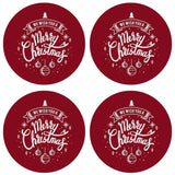 Load image into Gallery viewer, Webelkart® Premium&quot;Merry Christmas&quot; Wooden Tea Coasters for Drinks Dining Table Set of 4 (3.5 Inches)