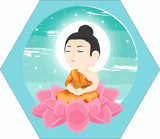 गैलरी व्यूवर में इमेज लोड करें, JaipurCrafts Premium Set of 3 Hexagonal Wooden Meditating Gautam Buddha Wall Art Painting For Home Decor, Wooden Wall Paintings For Home And Living Room Decorations - 17 Inches