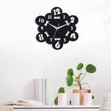 Load image into Gallery viewer, Webelkart Premium Round Abstract Wood Wall Clock for Home and Office Decor (12 Inch x 12 Inch, Black)