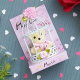 Load image into Gallery viewer, Webelkart®️ Premium Cute Little Teddy Sitting in Plastic Cage Showpiece for Her / Girlfriend / Wife / Fiancee / Valentines Day ( Pink)