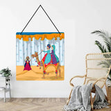 Load image into Gallery viewer, Webelkart®️ Decorative Rajasthani Culture Art Welcome Wall Hanging Wooden Art Decoration Item for Living Room |Rajasthani Wall hanging | Wall Art for Hall | MDF Wall Sculpture-9.5 IN