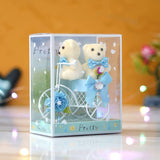Load image into Gallery viewer, Webelkart®️ Premium White Plastic Cycle with Teddy Bear and Rose Petals Gift Box for Valentine&#39;s Gift for Girlfriend/Boyfriend/Wife/Husband (Sky Blue)
