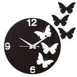 Load image into Gallery viewer, Webelkart Premium Butterflies Wooden Wall Clock for Home and Office Decor| Three Outer Butterflies Wall Clock for Bedroom,Living Room| (12 Inches, Brown)