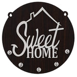 Load image into Gallery viewer, Webelkart Premium &quot; Sweet Home&quot; Wooden Key Holder for Home and Office Decor with Free 2 Heart Shape Keychains for Keys (5 Hooks , Brown)
