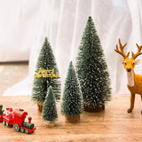 Load image into Gallery viewer, Webelkart Premium Artificial Mini Christmas Tree Table Decor Tree with Wooden Base - Xmas Christmas Decoration (Set of 2)