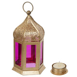 Load image into Gallery viewer, Webelkart Premium Moroccan Gold, Orange Color Metal Iron Lantern Tea Light Holder with Free Tealight Candle Holder for Home | Tealight Candle Holders for...