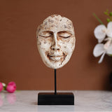 गैलरी व्यूवर में इमेज लोड करें, Webelkart Poly Resin Human Face Sculptures Showpieces On Stand Showpiece for Home Decoration Living Room Bedroom Office Décor (White Gold, 9 Inches)